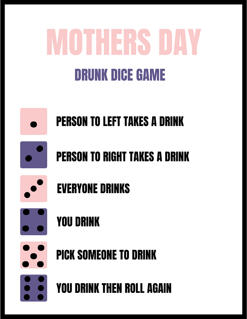 Mothers Day Drunk Dice