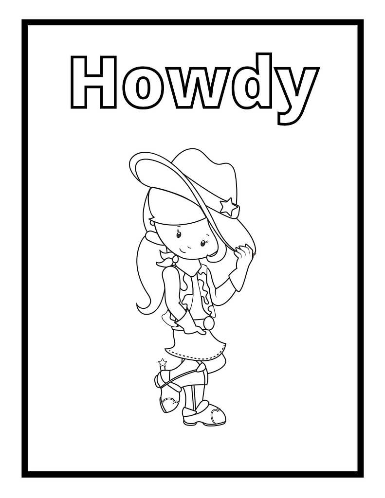 Cowboy Colouring Pages